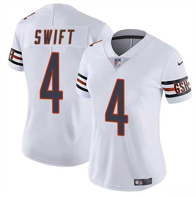 Women's Chicago Bears #4 D'Andre Swift White 2024 Vapor Stitched Jersey Dzhi,We sell and wholesale Women's Chicago Bears #4 D'Andre Swift White 2024 Vapor Stitched Jersey Dzhi on line form chian!